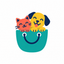 Pets in a shopping bag logo